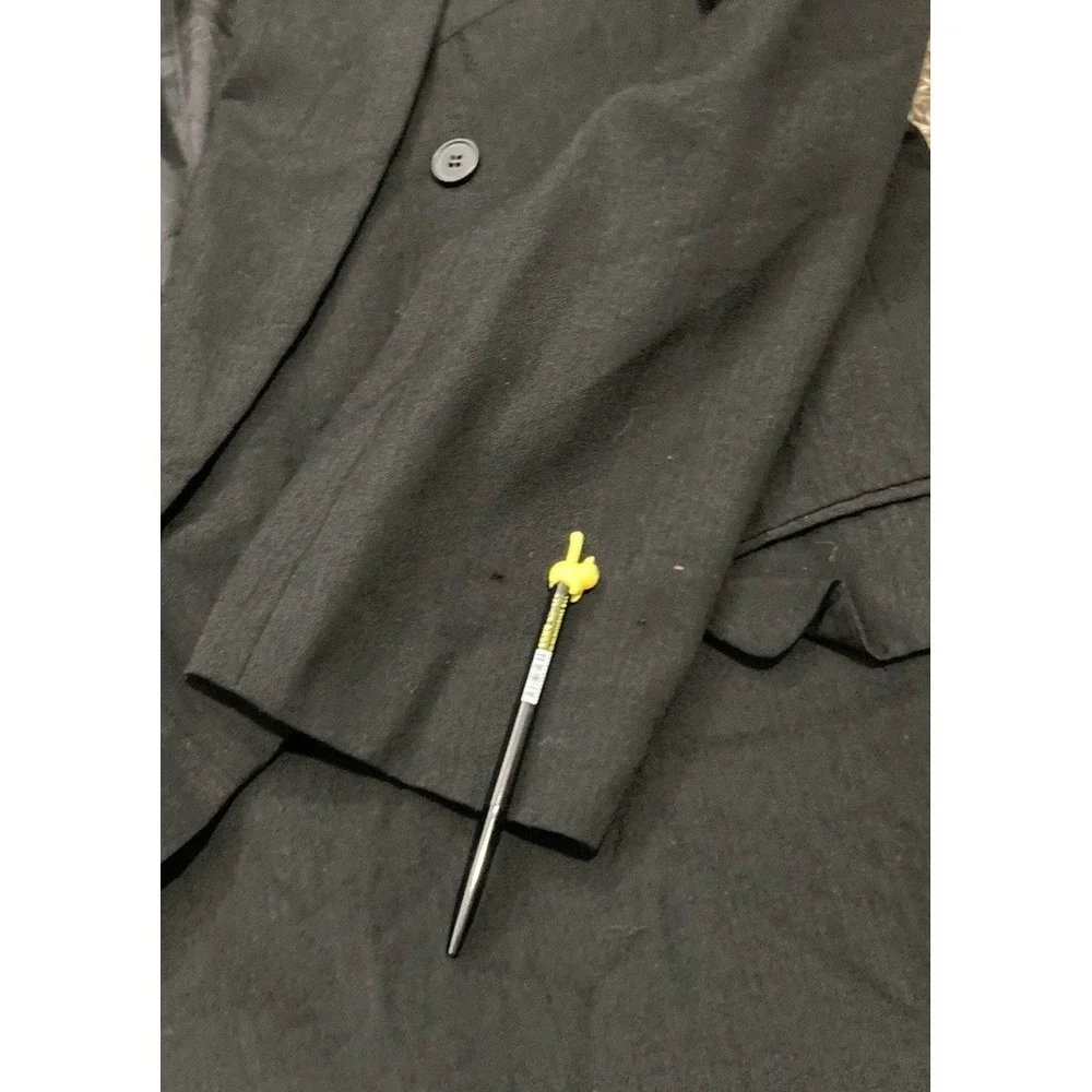 Vintage Bellini Uomo Mens 48R Black Double Breasted Wool Blazer Sport Coat